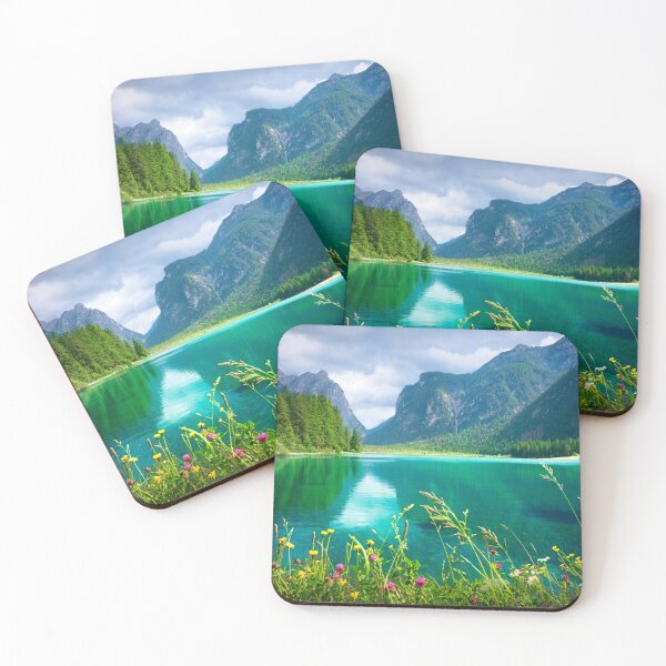 Item preview, Landscape of Lake Dobbiaco and flowers. Dolomites, Italy designed and sold by Stefano Orazzini.