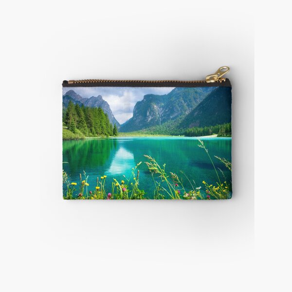 Item preview, Landscape of Lake Dobbiaco and flowers. Dolomites, Italy designed and sold by Stefano Orazzini.
