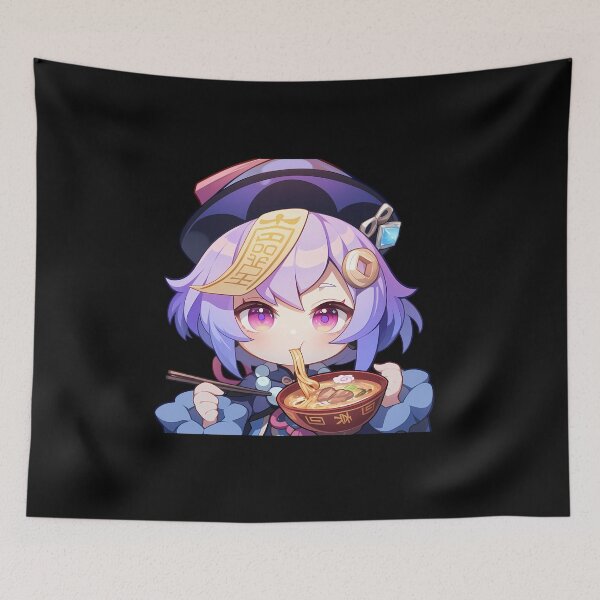 Item preview, Qiqi Genshin Impact Kawaii Ramen Chibi Anime Girl Delight designed and sold by Raslbazola.