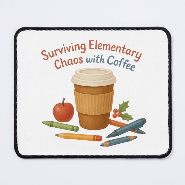 Item preview, Surviving Elementary Chaos with Coffee | Funny Teacher Christmas Classroom Shirt designed and sold by Just You Tee | Say It Loud, Wear It Proud.