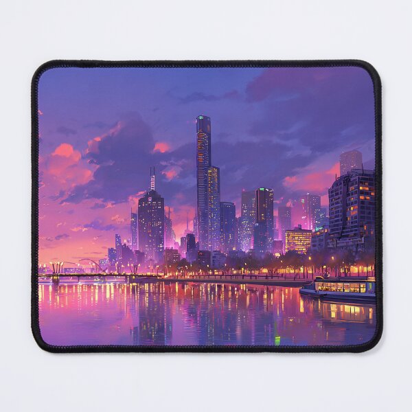 Item preview, Twilight Reflections – Melbourne Yarra River Skyline designed and sold by Glitchart66.