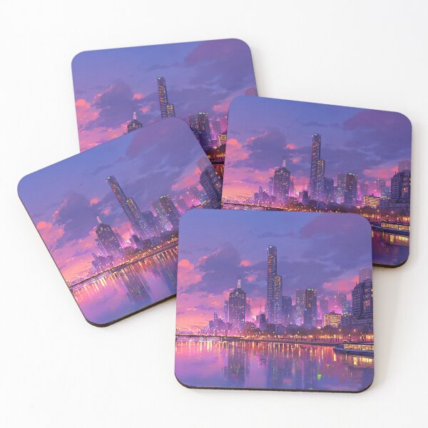 Item preview, Twilight Reflections – Melbourne Yarra River Skyline designed and sold by Glitchart66.