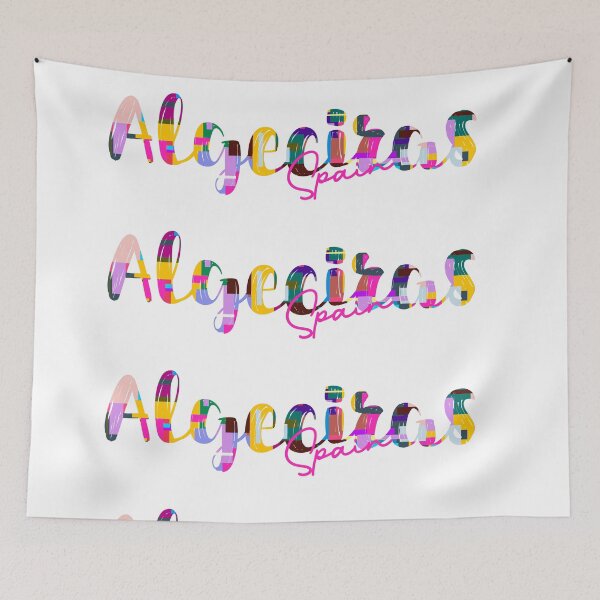 Item preview, Algeciras, Spain, Vibrant Abstract City Typography Art designed and sold by Wanderful-roads.