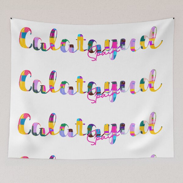 Item preview, Calatayud, Spain, Vibrant Abstract City Typography Art designed and sold by Wanderful-roads.