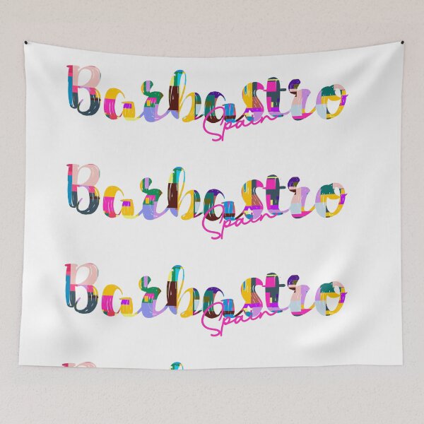 Item preview, Barbastro, Spain, Vibrant Abstract City Typography Art designed and sold by Wanderful-roads.