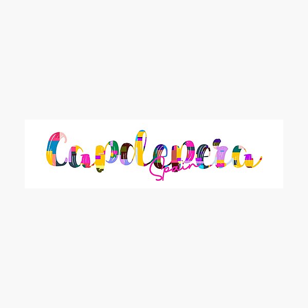 Item preview, Capdepera, Spain, Vibrant Abstract City Typography Art designed and sold by Wanderful-roads.