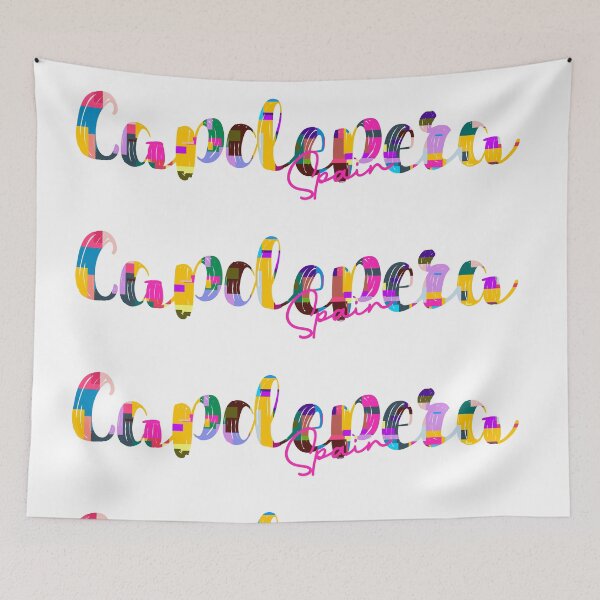 Item preview, Capdepera, Spain, Vibrant Abstract City Typography Art designed and sold by Wanderful-roads.