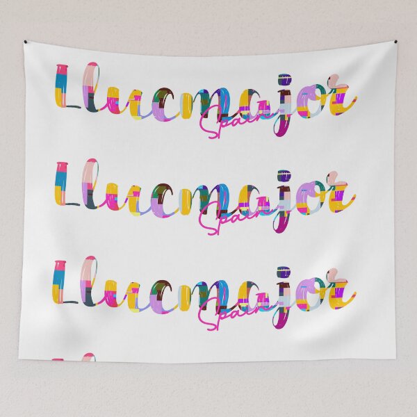 Item preview, Llucmajor, Spain, Vibrant Abstract City Typography Art designed and sold by Wanderful-roads.