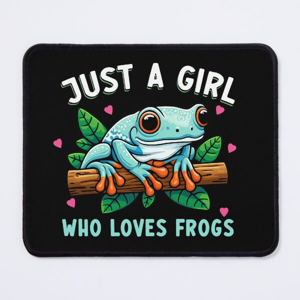Item preview, Just a Girl Who Loves Frogs – Cute Cartoon Frog Design with Leaves designed and sold by TinaMDedrick.