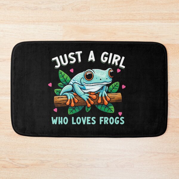 Item preview, Just a Girl Who Loves Frogs – Cute Cartoon Frog Design with Leaves designed and sold by TinaMDedrick.