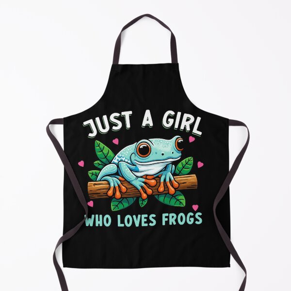 Item preview, Just a Girl Who Loves Frogs – Cute Cartoon Frog Design with Leaves designed and sold by TinaMDedrick.