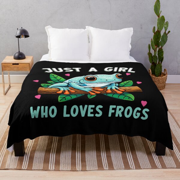 Item preview, Just a Girl Who Loves Frogs – Cute Cartoon Frog Design with Leaves designed and sold by TinaMDedrick.