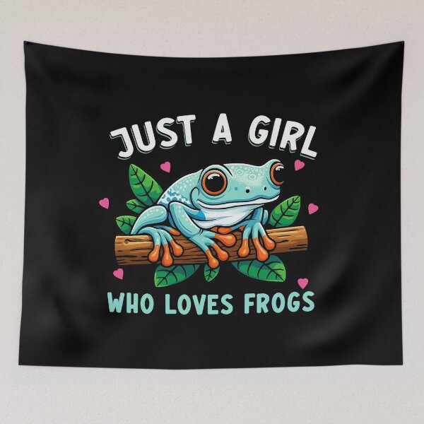 Item preview, Just a Girl Who Loves Frogs – Cute Cartoon Frog Design with Leaves designed and sold by TinaMDedrick.