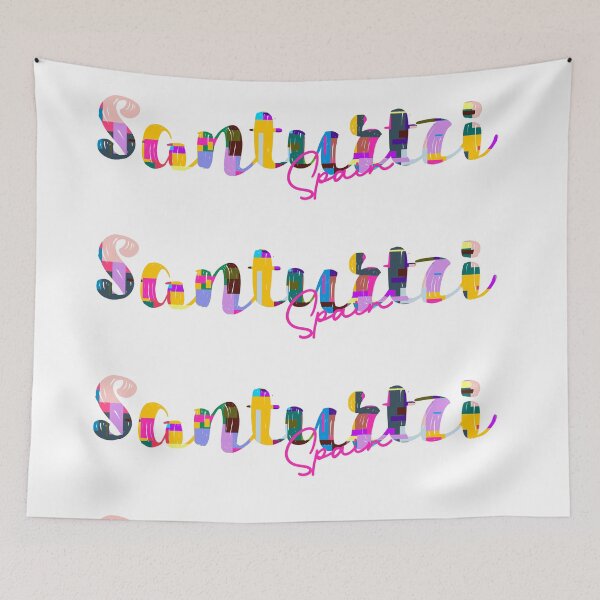 Item preview, Santurtzi, Spain, Vibrant Abstract City Typography Art designed and sold by Wanderful-roads.