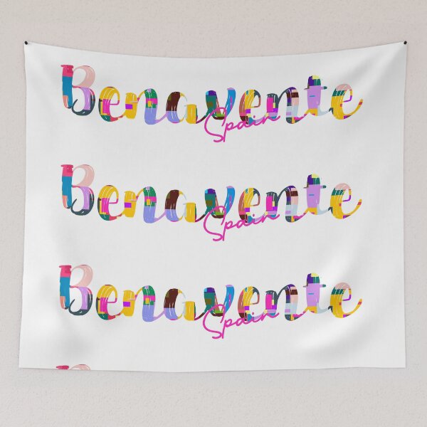 Item preview, Benavente, Spain, Vibrant Abstract City Typography Art designed and sold by Wanderful-roads.