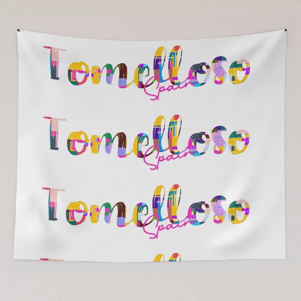Item preview, Tomelloso, Spain, Vibrant Abstract City Typography Art designed and sold by Wanderful-roads.