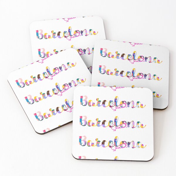 Item preview, Barcelona, Spain, Vibrant Abstract City Typography Art designed and sold by Wanderful-roads.