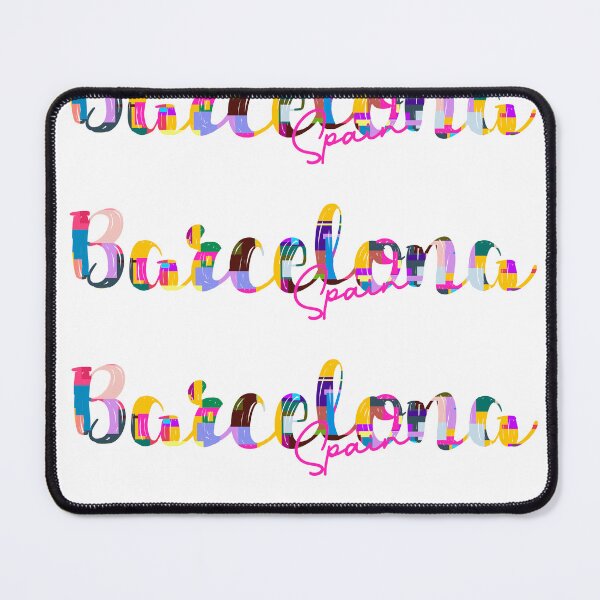 Item preview, Barcelona, Spain, Vibrant Abstract City Typography Art designed and sold by Wanderful-roads.