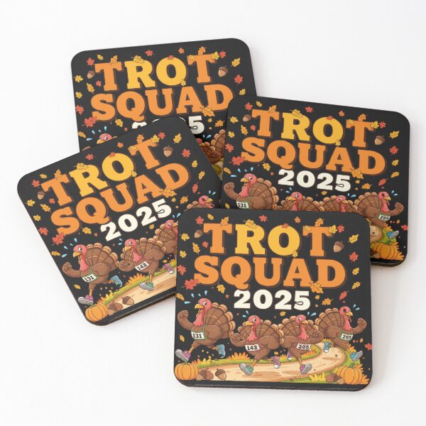 Item preview, Trot Squad 2025 Running Turkeys - Fun Thanksgiving Group Tee & Sticker designed and sold by GeniePixel.