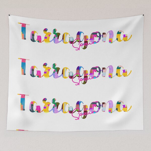 Item preview, Tarragona, Spain, Vibrant Abstract City Typography Art designed and sold by Wanderful-roads.