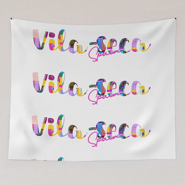 Item preview, Vila-seca, Spain, Vibrant Abstract City Typography Art designed and sold by Wanderful-roads.