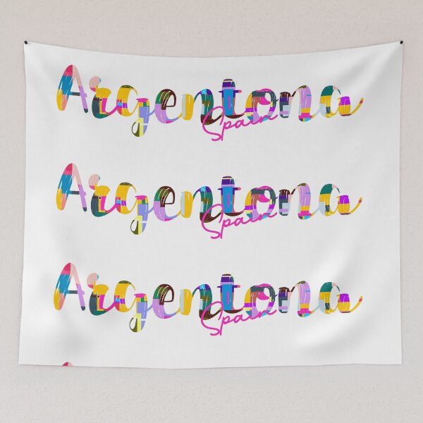 Item preview, Argentona, Spain, Vibrant Abstract City Typography Art designed and sold by Wanderful-roads.