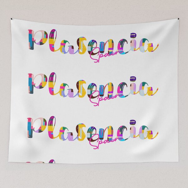 Item preview, Plasencia, Spain, Vibrant Abstract City Typography Art designed and sold by Wanderful-roads.