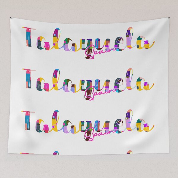 Item preview, Talayuela, Spain, Vibrant Abstract City Typography Art designed and sold by Wanderful-roads.