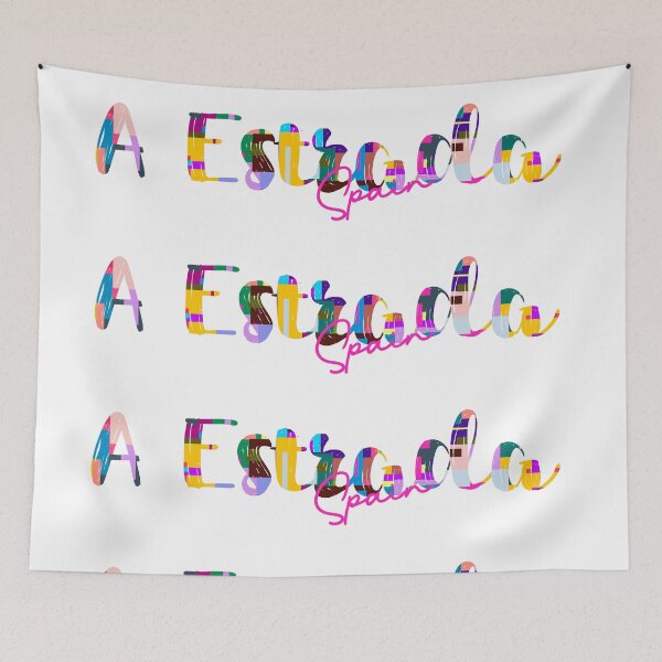 Item preview, A Estrada, Spain, Vibrant Abstract City Typography Art designed and sold by Wanderful-roads.