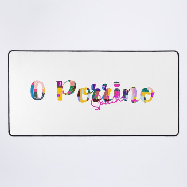 Item preview, O Porriño, Spain, Vibrant Abstract City Typography Art designed and sold by Wanderful-roads.