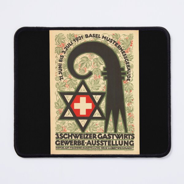 Item preview, Vintage Swiss Poster Art | 1921 Trade Exhibition | Mustermesse Basel | Art Nouveau Design | Swiss Hospitality & Wine Culture designed and sold by artofuniverse.