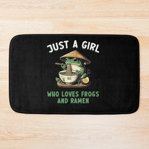 Item preview, Just a Girl Who Loves Frogs and Ramen – Cute Frog Eating Noodles Design designed and sold by TinaMDedrick.