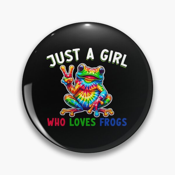 Item preview, Just a Girl Who Loves Frogs – Colorful Tie-Dye Frog with Peace Sign designed and sold by TinaMDedrick.