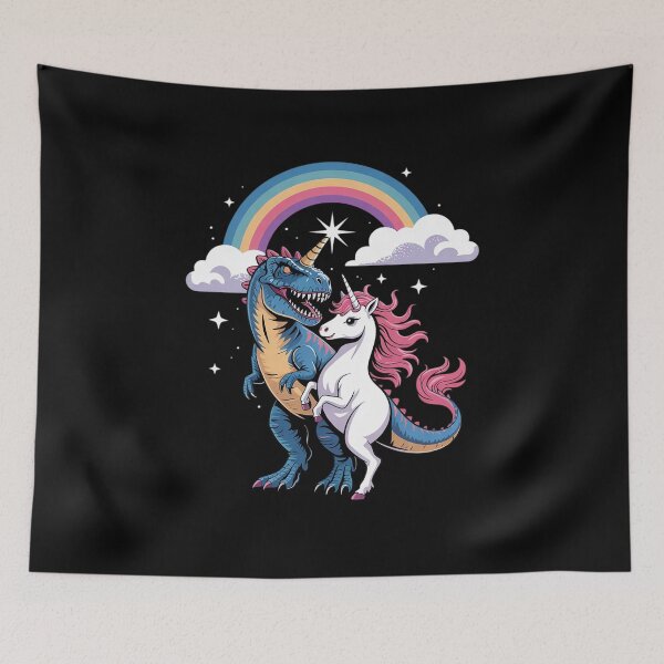 Item preview, Unicorn Riding Dinosaur Boys Girls Men Women Rainbow designed and sold by HuValverdeArt.