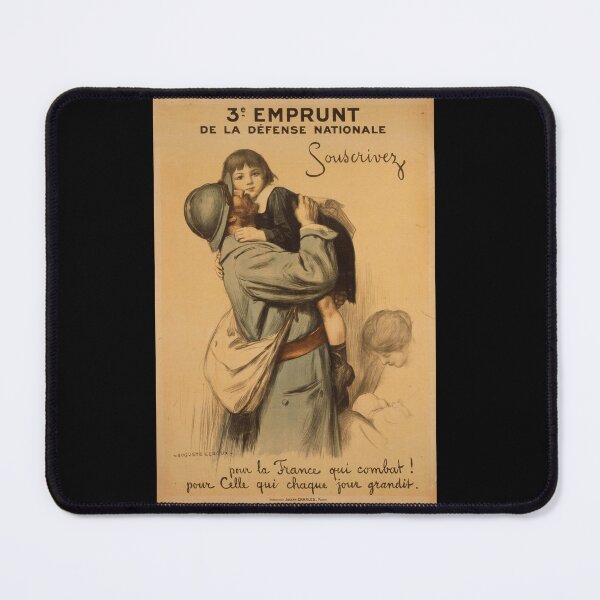 Item preview, French WWI Propaganda Poster | 3rd National Defense Loan Art | Soldier & Child Embrace | Vintage War Bond Print designed and sold by artofuniverse.