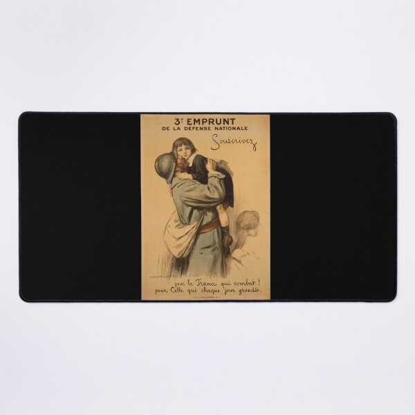 Item preview, French WWI Propaganda Poster | 3rd National Defense Loan Art | Soldier & Child Embrace | Vintage War Bond Print designed and sold by artofuniverse.