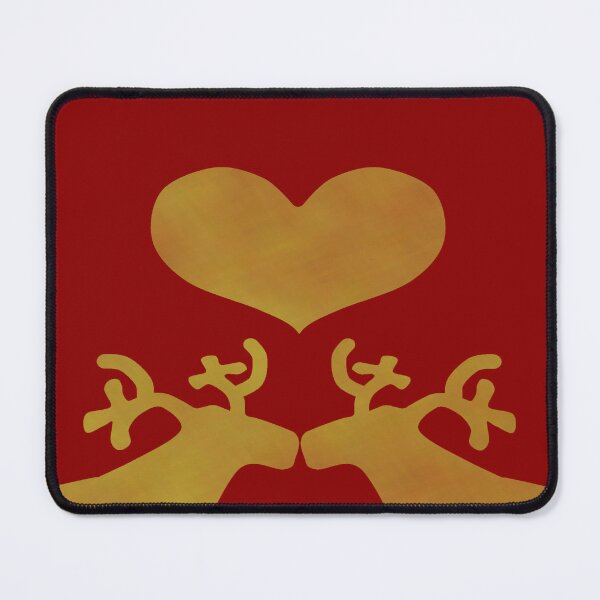 Item preview, Golden Reindeer couple on red - Calm, Sensory-Friendly designed and sold by CreaTwinkles.