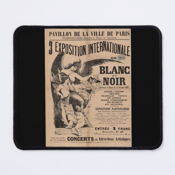 Item preview, Art Nouveau Poster | 3e Exposition Internationale | Black & White Art | Paris 1888 | Vintage French Wall Art Decor designed and sold by artofuniverse.