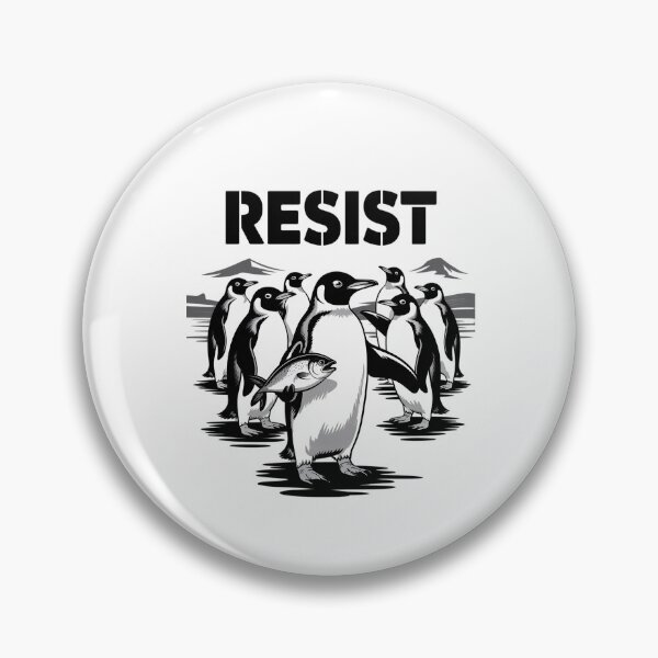 Item preview, Penguin Resist Penguins Protest Against Tariffs  designed and sold by ChristopStano.