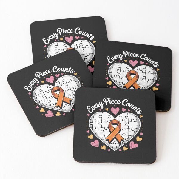 Item preview, Every Piece Matters Orange Ribbon Heart Puzzle designed and sold by petrichorsworld.