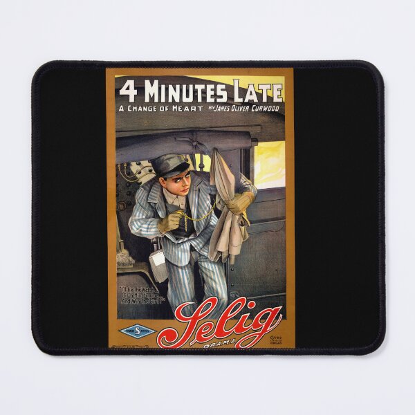 Item preview, Vintage Silent Film Poster | 4 Minutes Late | Early 20th Century Art | Selig Polyscope Co | Curwood & Cinema History designed and sold by artofuniverse.