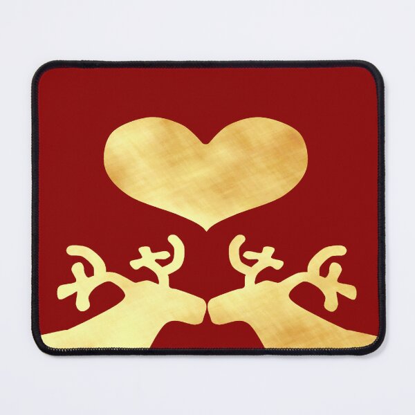 Item preview, Golden Reindeer couple on red - Calm, Sensory-Friendly designed and sold by CreaTwinkles.