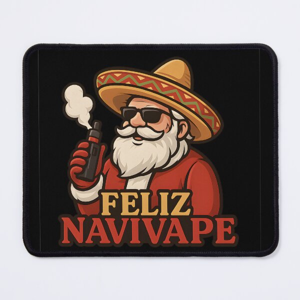 Item preview, Feliz NaviVape – Santa with Sombrero and Vape | Funny Christmas Vape Design designed and sold by House of Taste Vape Designs.