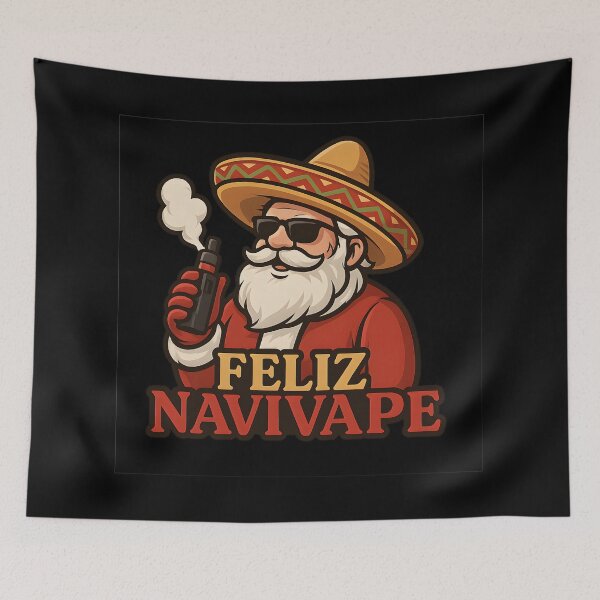 Item preview, Feliz NaviVape – Santa with Sombrero and Vape | Funny Christmas Vape Design designed and sold by House of Taste Vape Designs.