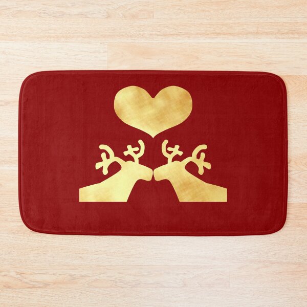 Item preview, Golden Reindeer couple on red - Calm, Sensory-Friendly designed and sold by CreaTwinkles.