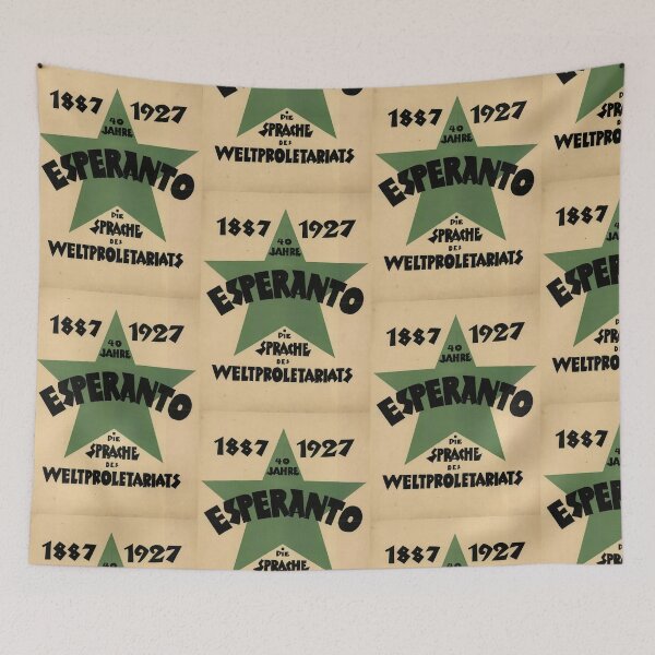 Item preview, Vintage Esperanto Poster | 40th Anniversary Art Print | 1927 Bauhaus Style | Green Star Design | Socialist Movement Decor designed and sold by artofuniverse.