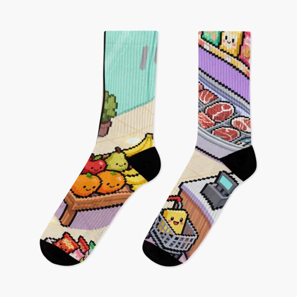 Item preview, Cute Pixel Grocery Store Market Scene designed and sold by MuseAI.