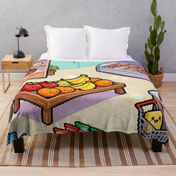 Item preview, Cute Pixel Grocery Store Market Scene designed and sold by MuseAI.