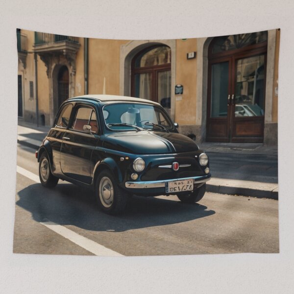 Item preview, Black Elegance, Vintage Fiat 500 on the Italian Street designed and sold by BlareBlare.