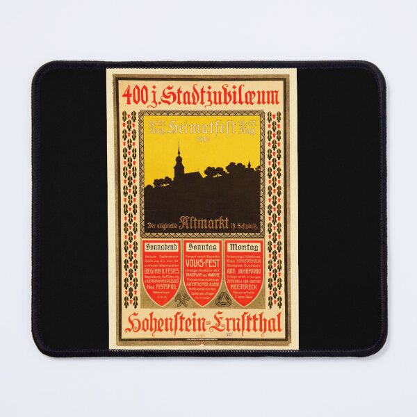 Item preview, Vintage 1910 Poster | Hohenstein-Ernstthal 400th Anniversary | Bold German Typography & Striking Silhouette Art designed and sold by artofuniverse.
